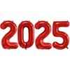 Huge Red 2025 New Year Balloons 40 Inch 2025 Red Mylar Foil Helium Number Balloons 2025 Christmas New Year Eve Graduation Party Decorations Supplies