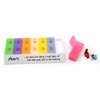 MedWrite AM/PM - 2 Times a Day Weekly Pill Organizer with Removable Daily Pill Boxes in Storage Tray - Writable Surface on Tray for Medication Instructions and Notes - by Pill Thing (Jumbo, Rainbow)