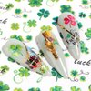 TailaiMei 10 Sheets St. Patrick's Day Nail Art Stickers, Self-Adhesive Shamrock Nail Decals for DIY Nail Decorations, 3D Design for Leprechaun (Cute Style)
