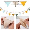 Uorbmaio Bunting Banner Triangle Flags Fabric, Garland Bunting Flag Banners for Woodland Party Banner Baby Shower Party Supplies Classroom Nursery Playroom Decor(Brown Yellow)