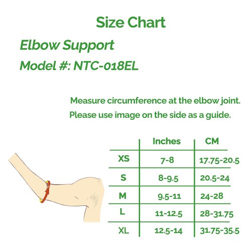 NeoTech Care Elbow Support Brace with Rayon Fabric Made from Bamboo, Gray (Size XL, 1 Pair)