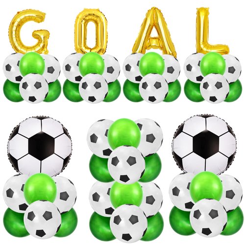 Soccer Balloons Soccer Party Decorations GOAL Balloons for Men’s Boy’s Soccer Party Sports Theme Party Football Theme Party Supplies (Style 01)