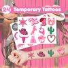 48 PCS Western Cowgirl Party Favors 24PCS Tattoos Stickers 24PCS Slap Bracelets Wristbands Perfect for Themed Birthday Party Favors Baby Showers or Classroom Rewards Ideal Decor and Gifts