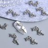 12pcs Triple Star Nail Charms Alloy Star Nail Gems 3D Metallic Starlight Nail Rhinestones Y2K Gold Silver Star Nail Diamond Gun-Black Triple Star Nail Jewels for Women Girls Manicure Nail Art Supplies
