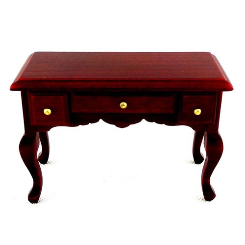 Melody Jane Dolls Houses Mahogany Writing Desk Secretary Table Miniature 1:12 Study Furniture