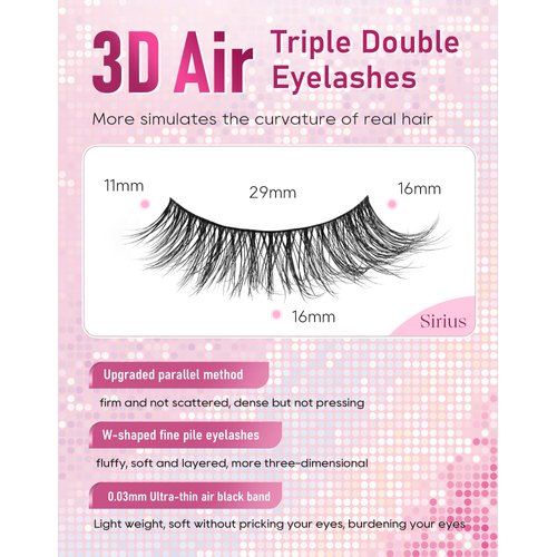 Eyelashes Wispy Lash natural wispy eyelashes, Frihappy false eyelashes, Wispy Strips, Faux Mink Lashes, black band lashes, pestañas postizas naturales, 7 pairs, Frihappy 2024 lashes #Sirius