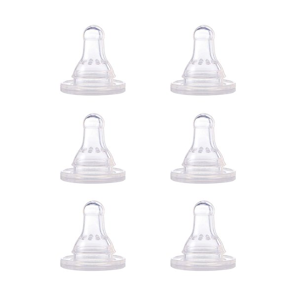 NUK First Essentials Replacement Baby Bottle Nipples, 6 Pack