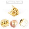 AUEAR, 50 Pack Miniature Hinges Hardware Jewelry Box Tiny Hardware with 200 Pieces Screws 180 Degree Rotation for Miniature Furniture Craft Closet Cabinet (Gold)