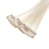 SWACC 12 Pcs Straight One Color Party Highlights Clip on in Hair Extensions Colored Hair Streak Synthetic Hairpieces (Platinum Blonde)