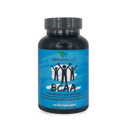 VeraWella - 2:1:1 BCAA, Branched-Chain Amino Acids for Protein Synthesis, BCAA Pre Workout & Post Workout Support, Muscle Builder, 180 Capsules (60 Servings)
