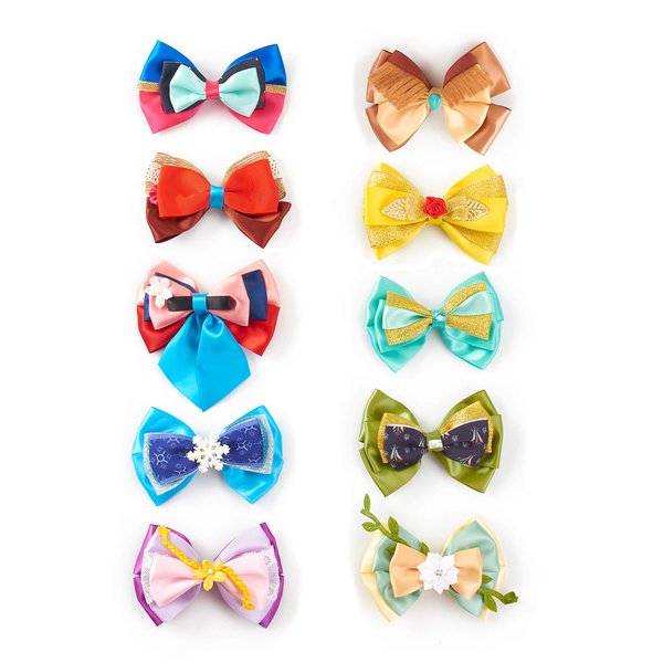 10pcs Princess Character Inspired Hair Bows Clips for Girls Women Costume Dress Up Accessories