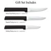 Rada Cutlery Paring Knife Set 3 Knives Blades Stainless Steel Resin Made in The USA, 2-1/2”, 3-1/4”, Black Handle