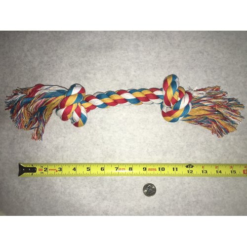 Zanies Multi Colored Knotted Rope Bone Dog Toy Tough & Durable for Big Dogs Too !(10" Rope Toy)