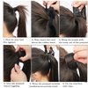 Tinashe Ponytail Extension Human Hair 100% Remy Human Hair Wrap Around Ponytail Hair Extension Long Straight Clip in Ponytail Hair Piece with Magic Paste For Women Highlight #16/613 (#16/613, 20inch)