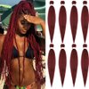 Pre stretched Braiding Hair 30 Inch 8 Packs Professional Hair Extensions Synthetic Braid Hair Crochet Braids Soft Yaki Texture Hot Water Setting(30",burgundy)