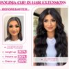POGINJA Clip in Hair Extensions Real Human Hair, 20 Inch Remy Human Hair Clip in Extensions for Black Women, Invisible Natural Straight Seamless Clip ins Hair Extensions 8pcs Double Weft #1B 100g
