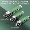 Nail Clippers Set, Portable Ultra Sharp Nail Clippers with File for Women Men, Manicure Pedicure Kits for Fingernail and Toenail, Elegant Fresh Green