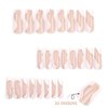 IMRAIN Press on Nails Long Square Fake Nails 3D Golden French Tips False Nails Glossy Glue on Nails White Nude Artificial Acrylic Nails Full Cover Reusable Stick on Nails for Women 24Pcs
