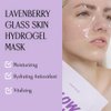 PINKWONDER GLOWFLOW Lavenberry Glass Skin Hydrogel Mask (1EA), Nourishing Facial Sheet Mask for Dry Skin, Hydrating and Glowing Skin, Blueberry Extract and Jojoba Oil, Antioxidants