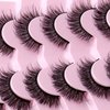 14 Pairs 6D False Eyelashes Fluffy Faux Mink D Curl Volume 15mm Fake Lashes Wispy Fluffy Natural Look Eye Lashes Strip Pack