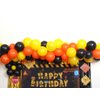 96 Pack Construction Birthday Party Supplies Dump Truck Party Decorations Kits Set with Balloons Garland kit, Construction Backdrop, Foil Balloons, Curtains and Traffic Signs