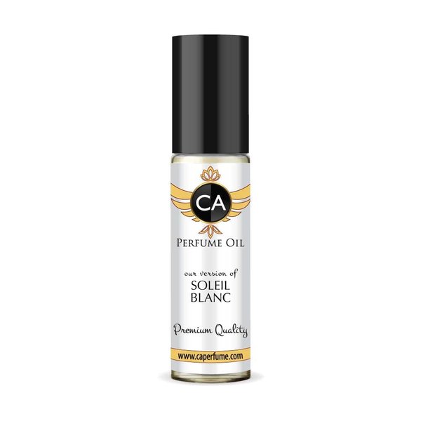 CA Perfume Impression of T. Ford Soleil Blanc For Women & Men Replica Fragrance Body Oil Dupes Alcohol-Free Essential Aromatherapy Sample Travel Size Concentrated Long Lasting Roll-On 0.3 Fl Oz/10ml