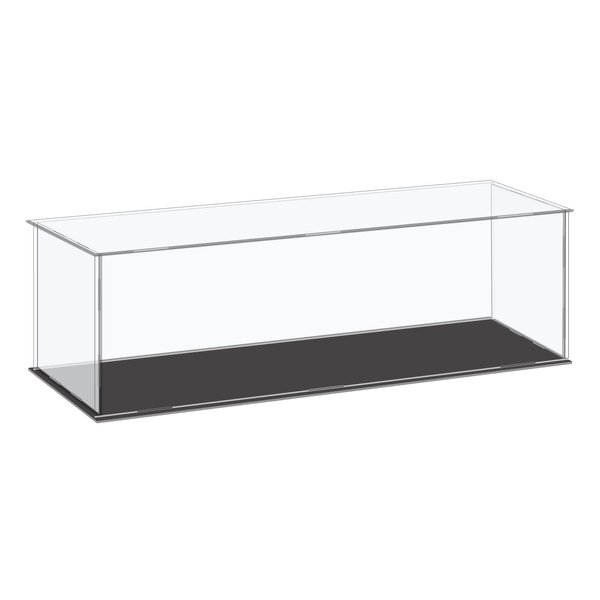 MECCANIXITY Acrylic Display Case Plastic Box Cube Storage Box Clear Small Assemble Dustproof Showcase 14.1x4.3x4.1 Inch for Collectibles Items