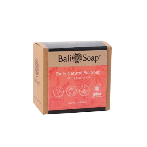 Bali Soap - Tropical Fresh Natural Soap Bar with Premium Essential Oil - Handmade, Vegan, Soap for Body and Face, Plant Based Cold Process 3pc Variety Soap Pack, 3.5oz Bars