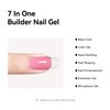 MAYCHAO 15ML Clear Builder Nail Gel 7 in 1 Clear Builder Strengthener Gel Nail Polish for Nail Extension, Hard Gel Builder Base Gel Rhinestone for Home Manicure, 0.5 OZ