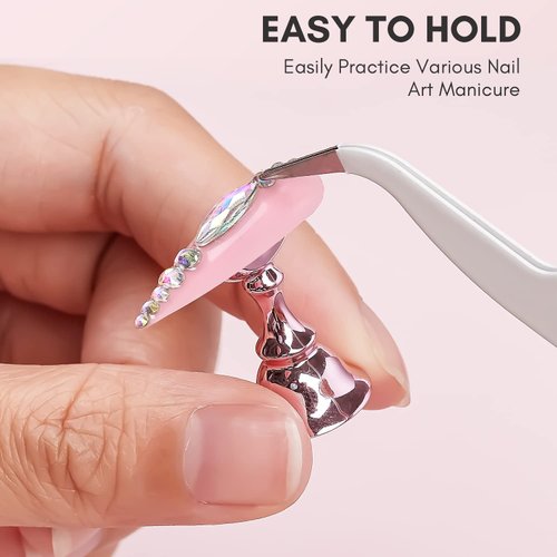 Makartt Nail Stand for Nails Art Display Practice Nail Holder for Painting Nails Stand for False Nail Press On Designs Magnetic Fake Nail Holder with 1M Double-sided Tape For Home DIY Salon Supplies