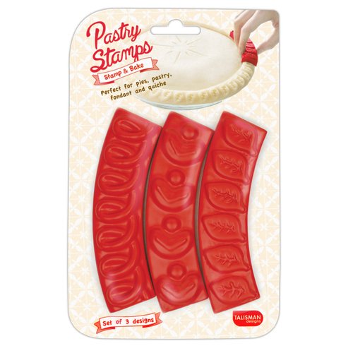 Talisman Designs Pastry Stamps | Set of 3 | Pie Crust Embosser | Pie Decorating Tools & Gadgets | Pie Baking Crust Cutters | Cute & Functional Kitchen Supplies