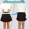 SANSTHS No Show Women Belts Invisible Elastic Stretch Belt with Flat Buckle for Jeans Pants Dresses 4 pack,Black+Coffee+Blue+White S