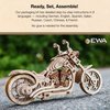 3D Puzzles for Adults - DIY Cruiser Motorcycle Model Kit with Rubber Band Engine, Functional Handlebars & Center Prop Stand - 3D Wooden Puzzle for 15 yrs Above & Adults - Eco Wood Art, 152 Pieces