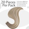 Full Shine Balayage Tape in Extensions Color 19/8/60 Grey And Blonde Tape in Hair Extensions Human Hair 16 Inch Straight Natural Hair Extensions 50 Gram 20 Pcs Double Sided Tape in Hair