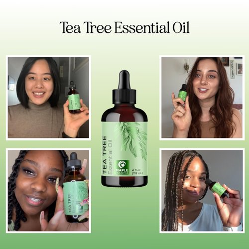 Pure Tea Tree Oil 4oz - Australian Tea Tree Essential Oil for Hair Nails and Skin- Aromatherapy Tea Tree Oil for Skin Dry Scalp Cleanser Nail Cleaner Plus Purifying Humidifier and Diffuser Oil