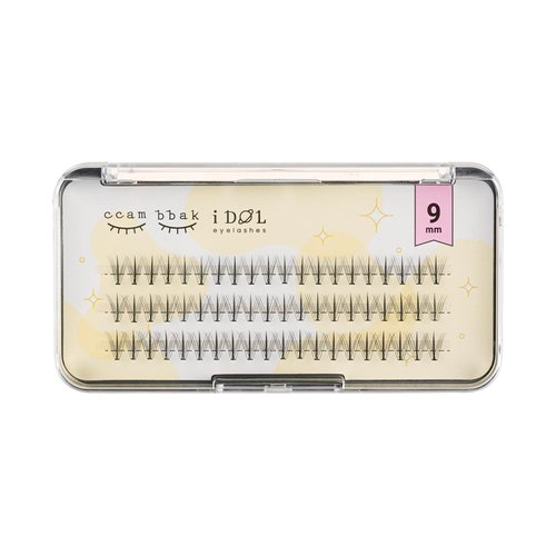CCAMBBAK I-dol Looks So Natural False Eyelashes Handmade Lightweight Individual Lashes Extension Lengthening Wisps Authentic K-Beauty Fake Eyelashes (A type 9mm (Black)) (W type 9mm (Black))