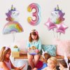 Unicorn Birthday Decorations for Girls 3rd Birthday - Bouquet of Unicorn Balloons for Rainbow Unicorn Party Supplies (Number 3)