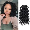 Gowit Gogo Curl Crochet Hair 8 Inch 6 Packs Short Curly Water Wave Crochet Hair for Black Women Beach Curl Ocean Wave Crochet Hair Deep Twist Synthetic Braiding Hair(8 inch,1B)