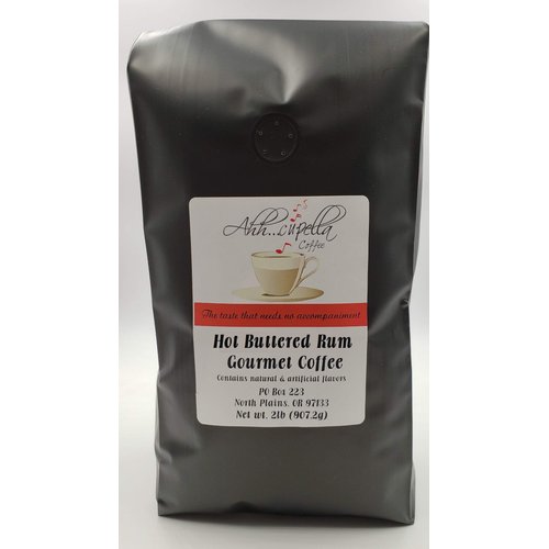 Ahh..Cupella Premium Gourmet Hot Buttered Rum Flavored Whole Bean Coffee, 32oz bag