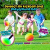 Bedwina Rainbow Playground Ball - 8.5Inch (Pack of 1) Rubber Bouncy Inflatable Balls for Kids and Adults, Indoor and Outdoor Games, Kickball, Dodgeball, Four Square, Dodge Ball, Handball
