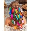 GORTIN Boho Feather Headband Gypsy Headpiece Headdress Bohemian Hippie Headbands Indian Festival Hair Band Adjust Long Feather Hair Accessories for Women and Girls (Colorful)