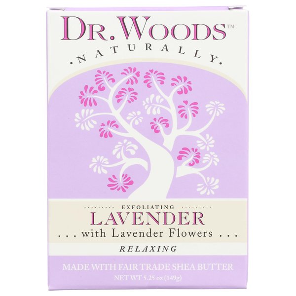Dr. Woods Exfoliating Lavender Bar Soap with Organic Shea Butter, 5.25 oz
