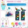 Capoda 134 Pcs Mermaid Party Favors Bulk for Girls Paper Glasses Slap Bracelets Stickers Rings Grow in Water Sea Animals Bookmarks Mermaid Goodie Bag Fillers for Mermaid Birthday Gifts Party Supplies