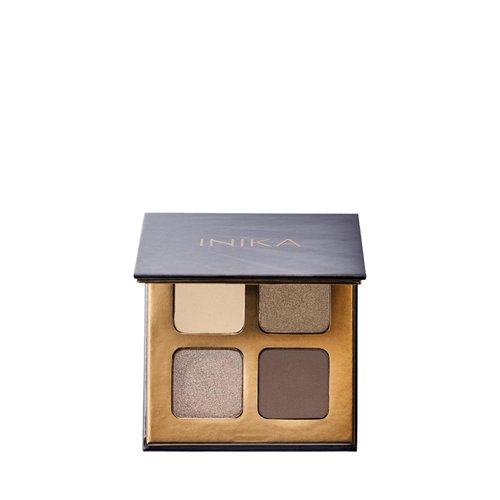 INIKA Organic Quad Eyeshadow Palette, Pure Mineral Shimmer Eyeshadow, Longwear, Highly Pigmented, Blendable with Vegan Cocoa Seed Extract and Organic Carnauba Wax, Cruelty-Free Makeup (Wind)