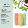 HAAN Natural Toothpaste Made with Clean, Vegan Ingredients for Cavity Protection | Parabens, Sulfates & Charcoal Free | 1 of Flavor of Each: Life's a Beach, Good on Ya & Apple Day (Pack 3 Bottles)