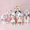 Sufeasdf 6 Pcs 6 Inch Princess Girl Mini Cute Dolls, Sister Small Princess Dolls, Miniature Dolls Little Girl for 3+ Year Old Girls