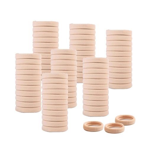 Pagabach 50 PCS Hairbands Hair Bands for Thick Hair Seamless Cotton Simply Ponytail Holder Hair Accessories Blond