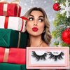 Uranian False Eyelashes Fluffy Faux Mink Lashes Natural Look Russian Strip Eye Lashes Christmas Dramatic Fake Eyelashes for Women and Girls