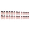 Black French Tip Press on Nails Short Square Fake Nails with Design Black Line False Nails Glitter Glue on Nails Glossy Artificial Acrylic Nail Full Cover Nude Stick on Nails for Women Manicure 24pcs