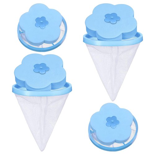 4pcs-Reusable Household Filter Washer Trap Net Pouch,pet Hair Remover for Laundry,lint Catcher for Washing,Dog Hair Remover for Laundry,Washing Machine lint Traps,Laundry pet Hair Catcher(Blue